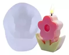 Molde De Silicona Flor con Tallo y Hojas - comprar online