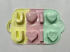 Molde De Silicona I U Corazones Resina, Yeso, Reposteria - comprar online