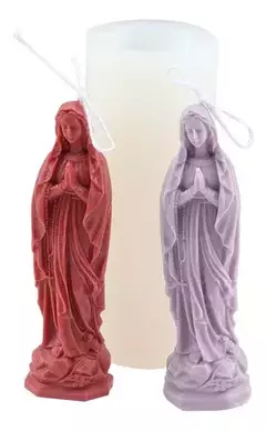 Molde Silicona Virgen María Vela, Resina, Yeso, Manualidades
