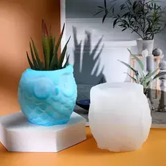Molde Silicona Maceta Buho Resina , Yeso en internet