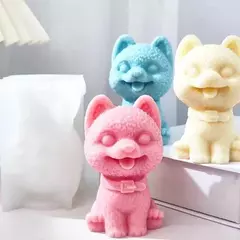 Molde Silicona Perrito Sentado Con Collar Velas, Resina,yeso en internet