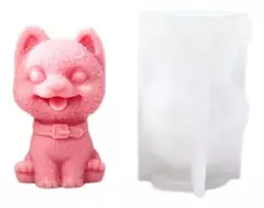 Molde Silicona Perrito Sentado Con Collar Velas, Resina,yeso