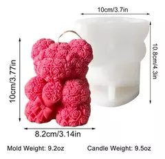 Molde Silicona Oso Rosas Ideal Velas Jabones Yeso Cemento