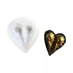 Molde De Silicona Corazón Calavera Cuervo - Lua Distribuidora