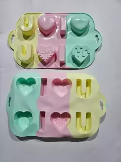 Molde De Silicona I U Corazones Resina, Yeso, Reposteria - Lua Distribuidora