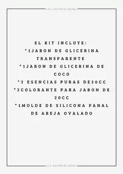 Kit De Jabón Principiante: 2 jabones + 2 Colorantes + 1 Molde (Panal 6 Ovalos) + 2 esencias - comprar online