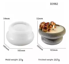 Molde Silicona Porta Vela Redondo Resina Cemento - comprar online