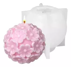 Molde Silicona Esfera Flores Resina, Vela, Yeso, Jabones