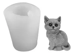 Molde Silicona Gato 3d Para Resina, Yeso, Vela, Jabones