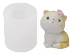 Molde Silicona Gatito Sentado Velas, Jabón