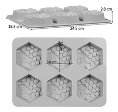 Molde Silicona Panal De Abejas X6 Hexagonal Para Jabon Vela - Lua Distribuidora