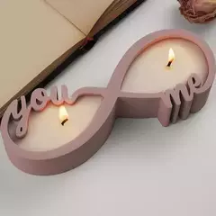 Molde Silicona Porta Vela You Me Yeso Resina Velas - Lua Distribuidora