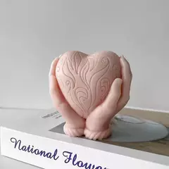 Molde De Silicona Corazon Con Manos Velas, Resina - tienda online
