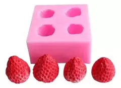 Molde De Silicona 4 Frutillas - Lua Distribuidora