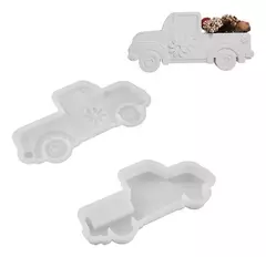 Molde De Silicona Camioneta Con Flor Ideal Resina, Yeso