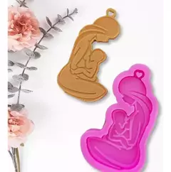 Molde Silicona Madre Con Su Bebe Llavero, Resina, Yeso en internet