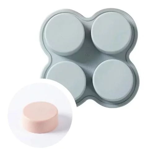 Molde de Silicona con 4 Cavidades en Forma de Círculo – Ideal para Repostería y Manualidades