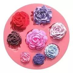 Molde De Silicona Rosas X8 Para Porcelana, Fondant,etc