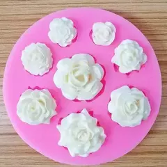Molde De Silicona Rosas X8 Para Porcelana, Fondant,etc en internet