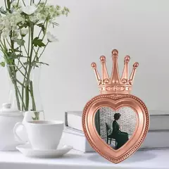 Molde Silicona Portaretrato Corona Corazón Resina, Yeso