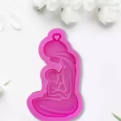 Molde Silicona Madre Con Su Bebe Llavero, Resina, Yeso - Lua Distribuidora