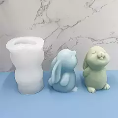 Molde Silicona Conejo Orejas Caídas Velas, Resina, Yeso - Lua Distribuidora