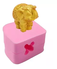 Imagen de Molde Silicona Doble Elefante Hindú Ideal Velas Yeso Resina