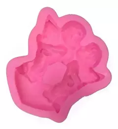 Molde Silicona Dos Angelitos Sobre Corazon Porcelana Etc - comprar online