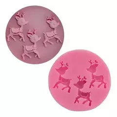 Molde De Silicona Mini Renos Ideal Porcelana Fria, Resina