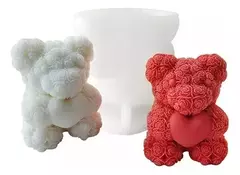 Molde De Silicona Oso Peluche Rosas Especial Para Velas en internet