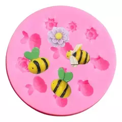 Molde Silicona Flores Y Abejas Para Resina Y Porcelana - comprar online
