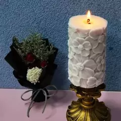 Molde De Silicona Cilindro Flores - comprar online