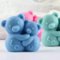 Molde Silicona Osos Abrazados Jabón, Velas, Resina, Yeso - comprar online
