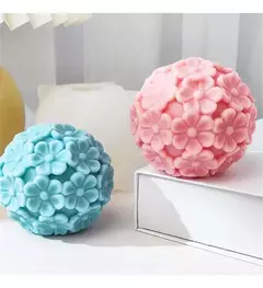 Imagen de Molde Silicona Esfera Flores Resina, Vela, Yeso, Jabones