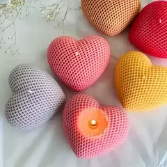 Molde De Silicona Corazón Panal Vela, Jabon en internet