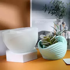 Imagen de Molde Silicona Caracol De Mar Maceta Porta Velas Resina