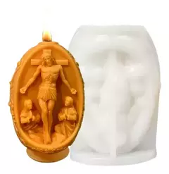 Molde Silicona Cristo En La Cruz Resina, Yeso, Velas, Jabón