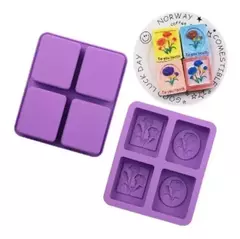 Molde De Silicona Cuadrados Flores Especial Jabones - comprar online