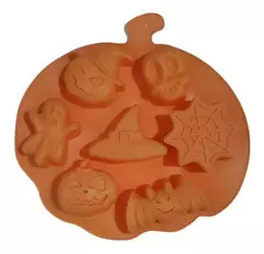 Molde Silicona Halloween Calabaza Sombrero Calavera Telaraña