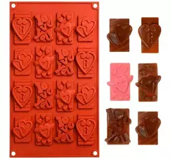 Molde De Silicona X16 Chocolatin Love Corazon Amor Chocolate en internet