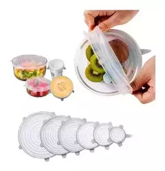 Tapas De Silicona Para Alimentos 6 Unidades Reutilizable - comprar online