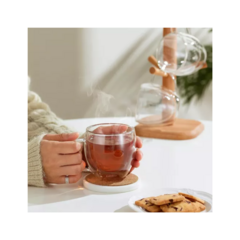 Taza Con Asa Doble Pared Vidrio 250ml x unidad - comprar online