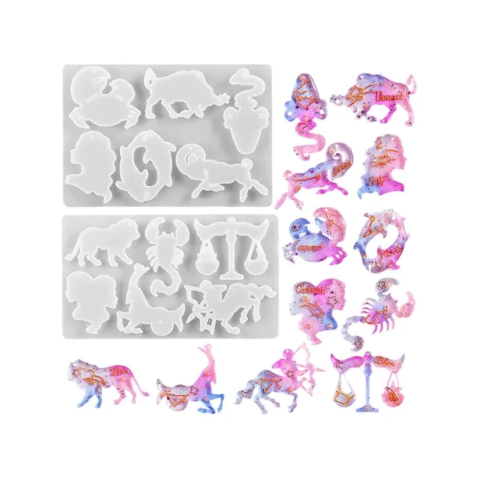 Set de Moldes 12 Signos de Zodiaco Horoscopo - Ideal Resina