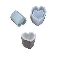 Molde de Silicona Maceta Corazon Facetado - 1 cavidad - Ideal Resina, yeso, etc.