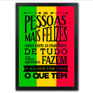 Poster Quadro Frases pessoas felizes - comprar online