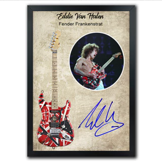 Poster Quadro Instrumentos Musicais Guitarra Eddie Van Halen Fender Frankenstrat Musica Guitar Art - comprar online