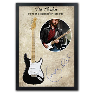 Poster Quadro Instrumentos Musicais Guitarra Eric Clapton Fender Strato Blackie Vinil Partitura - comprar online