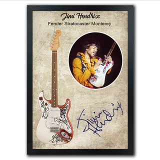 Poster Quadro Instrumentos Musicais Guitarra Jimi Hendrix Fender Stratocaster Musica Baixo Blues - comprar online