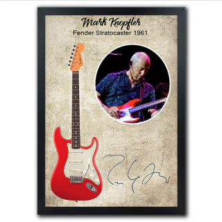 Poster Quadro Instrumentos Musicais Guitarra Mark Knopfler Fender Stratocaster 1961 Colecionavel Riffs - comprar online