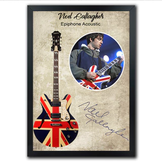 Poster Quadro Instrumentos Musicais Guitarra Noel Gallagher Epiphone Acoustic Colecionavel Riffs - comprar online